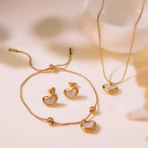 Set Corazón Nacar - Colección Acero